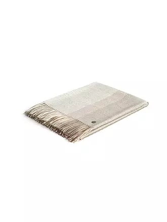 WEICH COUTURE ALPACA | Couverture en fibres nobles BORREA 130x180cm Gris foncé | camel